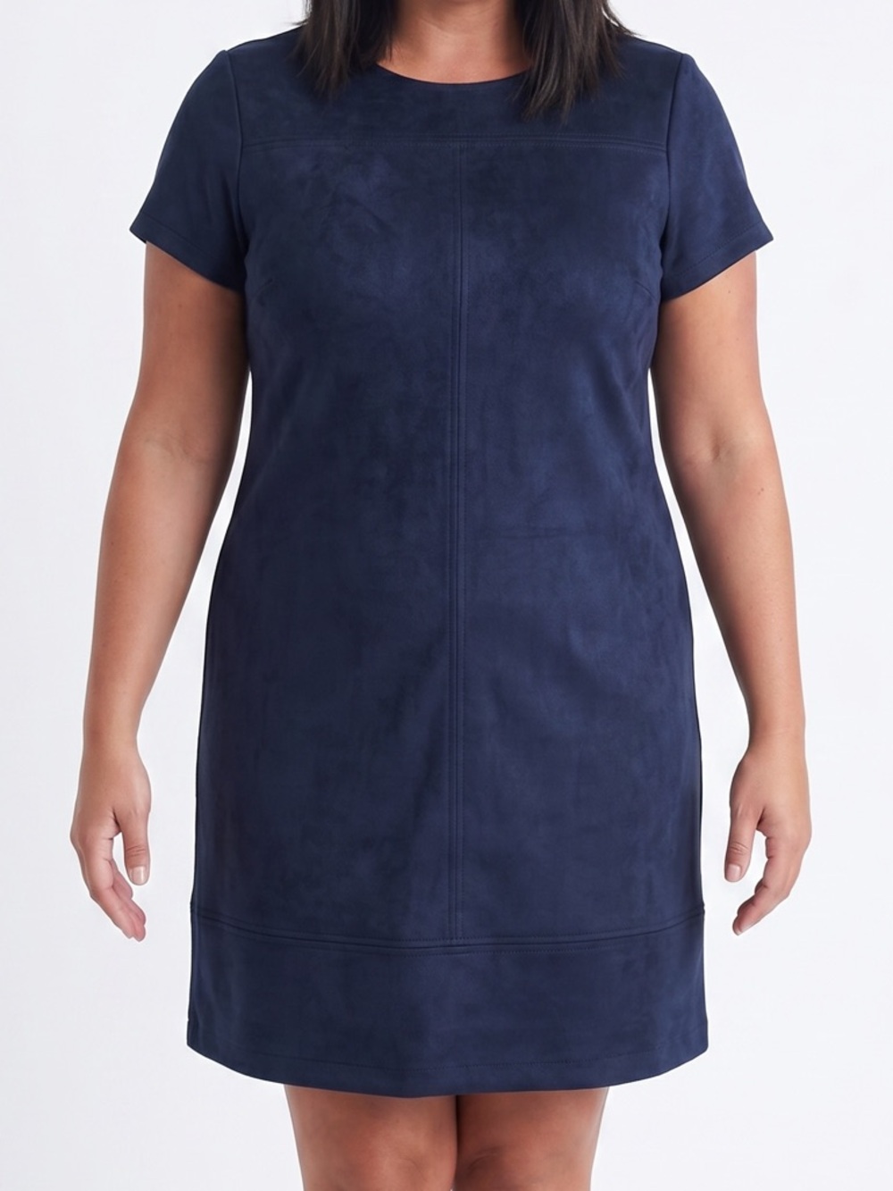Jude Connally KAYLA NAVY faux suede dress XL
